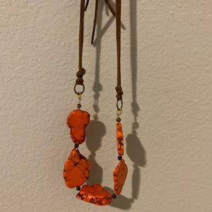 Orange stone necklace